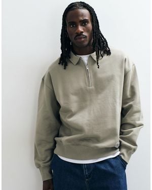 ASOS Premium Heavyweight Oversized Quarter Zip Sweat - Gray