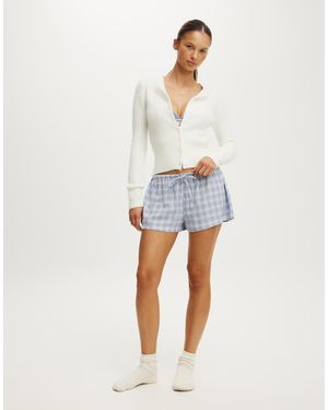 Cotton On Cloud Soft Flannel Short - White