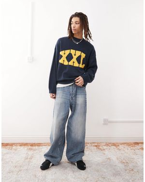 Collusion – gestrickter xxl-pullover - Blau