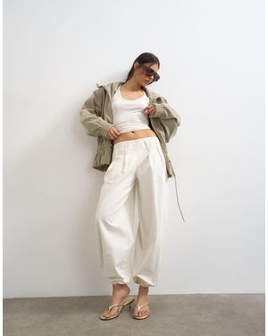 TOPSHOP Poplin Balloon Trouser - White