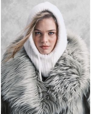 ASOS Knitted Hood - White