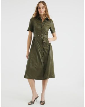 River Island Midi Jurk Van Pu - Groen