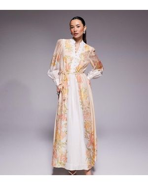 Forever New Placement Print Maxi Shirt Dress - Orange