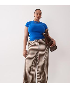 Esmee Curve Tie Front Beach Trouser - Blue