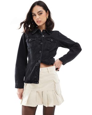 Don't Think Twice Dtt – schmal geschnittenes jeanshemd - Schwarz