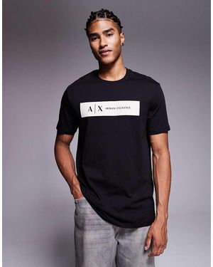 ARMANI EXCHANGE Camiseta Negra Con Logo En La Parte Central Del Pecho De - Negro