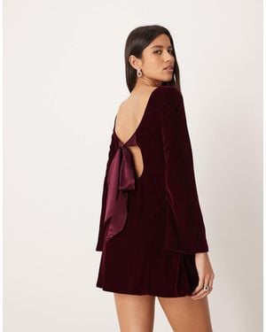 Nobody's Child Jolene Velvet Tie Back Mini Dress - Red