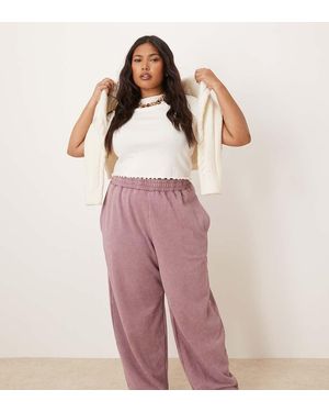 ASOS Joggers Morado Lavado De Pernera Barrel De Asos Design Curve - Rosa