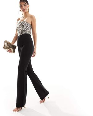 Mango One Shoulder Jumpsuit - White