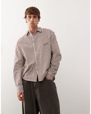 Prohibited Striped Vacation Shirt - Grey