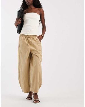 ASOS Oversized Ballonbroek Met Elastische Taille - Naturel