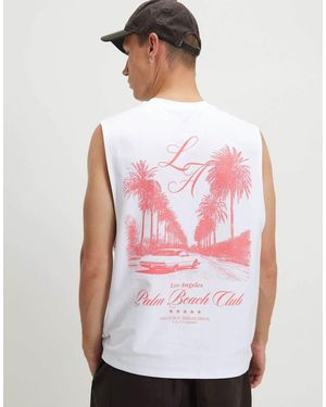 River Island Regular Fit La Palm Tree Car Tank Top - White