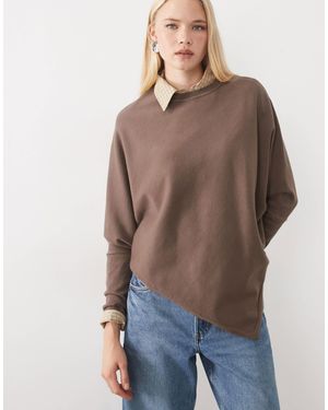 Mango Strickoberteil mit asymmetrischem saum - Braun