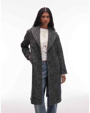Levi's Abrigo Largo Con Patrón De Espiga De Lana Tessa De - Negro