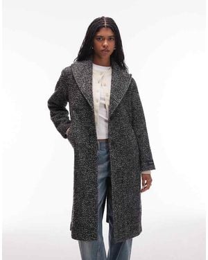 Levi's Abrigo Largo Con Patrón De Espiga De Lana Tessa De - Negro