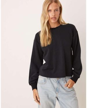 ASOS Loopback Sweat With Cinch Back Detail - Black