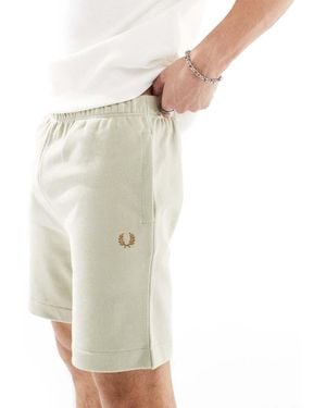 Fred Perry Peached Sweatshirt Fabric Shorts - White