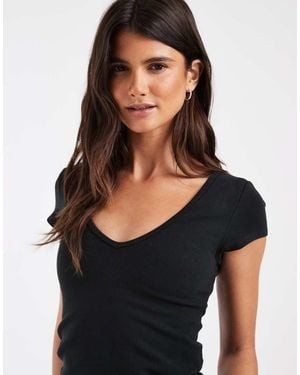 Hollister Baby Tee Met Lage Ronde Hals - Zwart