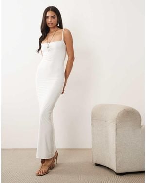 Missy Empire Missy Empire Double Sculpted Slinky Thin Strap Cami Maxi Dress - Natural