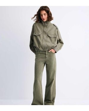 Stradivarius Tall D92 Straight Wide Jeans - Green