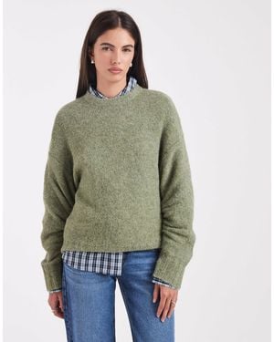 ASOS Ruched Sleeve Sweater - Green