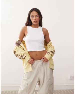 Weekday Crop Ribbed Tank Top - Natural