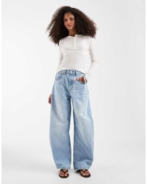 ASOS Vaqueros De Pernera Barrel Y Talle Alto Con Lavado Claro De -Azul
