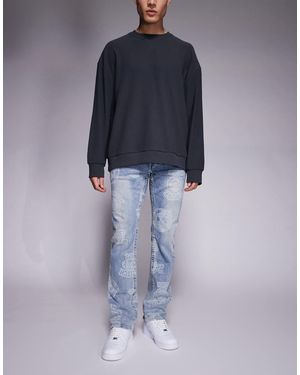 TRUE RELIGION Ricky Straight Leg Printed Jean - Blue