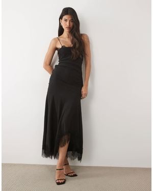 ASOS Slip Cami Maxi Dress With Lace Insert - Black