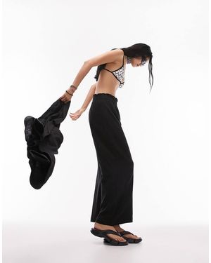 TOPSHOP Pantaloni Da Mare Casual Testurizzati Neri - Nero