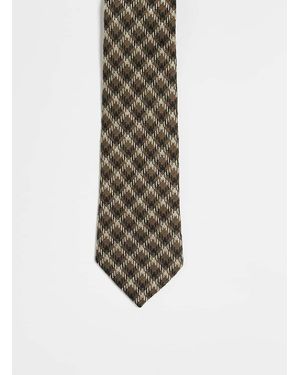 ASOS Corbata A Cuadros De - Blanco