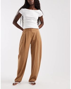 ASOS Pantaloni Affusolati Sartoriali Color Caramello - Bianco
