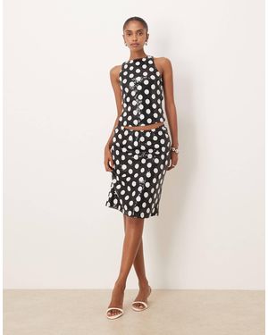 Motel Kavivi Low Rise Knee Length Skirt - Natural