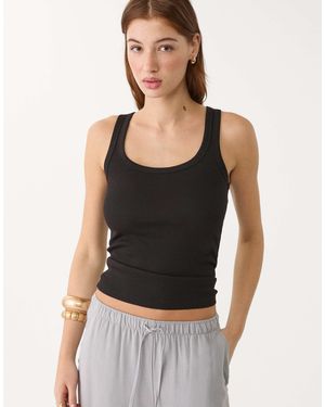 Stradivarius Top à bretelles - Noir