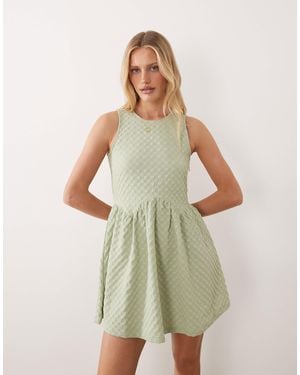 Vila Flippy Hem Textured Mini Dress - Green