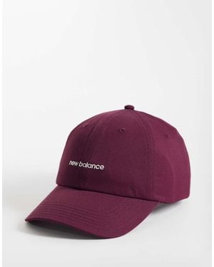 New Balance Cappellino A 6 Pannelli Bordeaux Con Logo Lineare - Viola