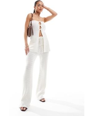 4th & Reckless Crochet Beach Pants Co-ord - White