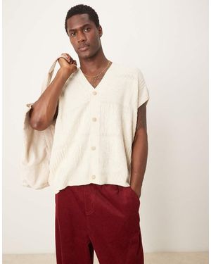 ASOS Cardigan Oversize Senza Maniche - Bianco