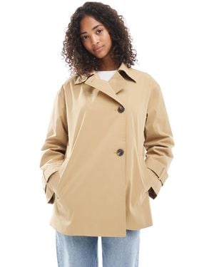 ONLY Asymmetric Short Trench Coat - Natural