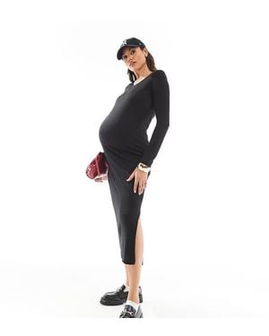 Mama.licious Mamalicious Maternity Soft Jersey Maxi Dress - Black