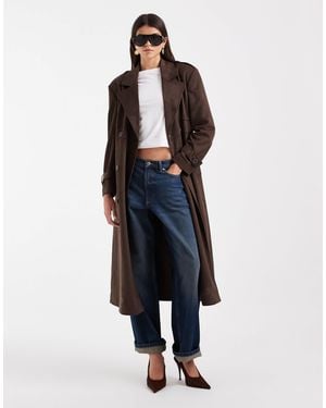 ONLY Faux Suede Trench Coat - Blue