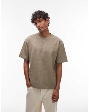 TOPMAN Heavyweight Boxy Fit T-Shirt - Brown