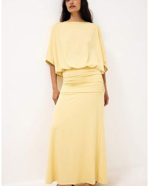 NA-KD Hip Panel Jersey Maxi Dress - Yellow
