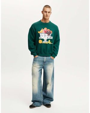 Cotton On Cotton On Box Fit Graphic Crew Jumper - Green