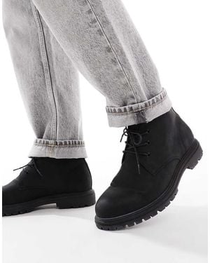 schuh Botas Negras Con Cordones Grayson De - Negro