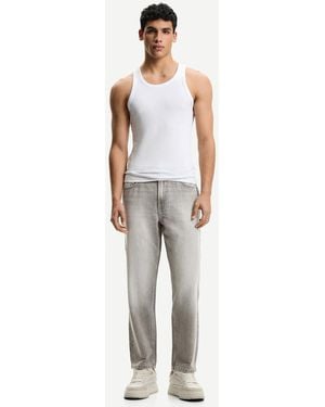 Bershka Jeans Affusolati Chiaro - Bianco