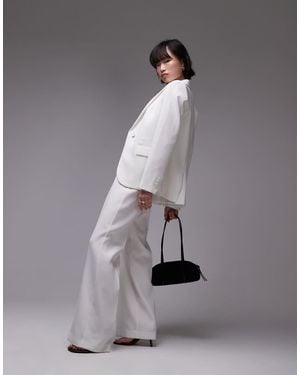Mango Elasticated Waist Zip Side Tailored Trouser Co-ord - Grey