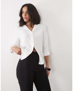 Jdy Camisa Texturizada Blanca Con Cuello De Pico - Blanco