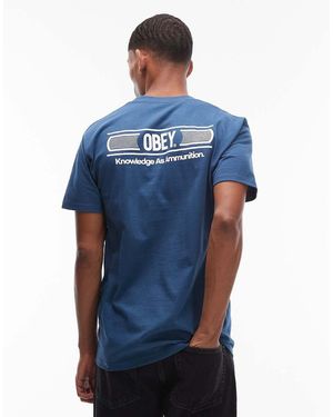 Obey Camiseta Azul Oscuro Knowledge De