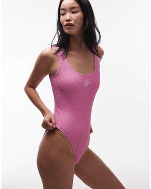 Tommy Hilfiger Resort Crinkle One Piece Swimsuit - Red